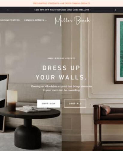 Miller Beach Prints – Shopify eCommerce Website Design